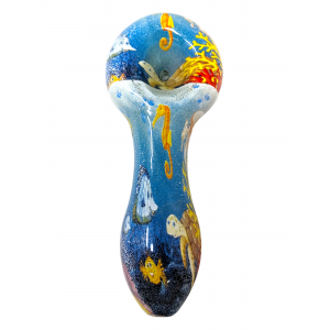 3.5" Sea World Themed Art Hand Pipe - [HP343]